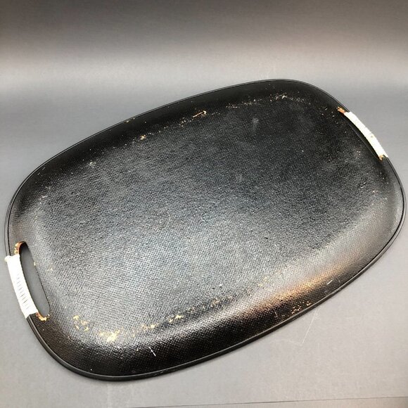 60s Fiberware Serving Tray Hand Painted Woodland Mountain Scene Deer Family - Picture 5 of 10